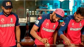 [Watch] Dhruv Jurel, Riyan Parag, and Shubham Dubey involved in a dosa cook-off ahead of RR vs PBKS IPL 2024 clash