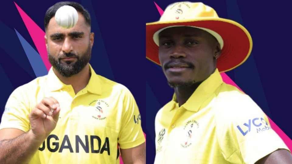 Bilal Hassan and Cosmas Kyewuta (Image: Instagram/Uganda Cricket Association)