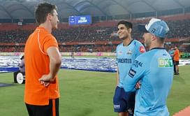 [Watch] Shubman Gill meets Abhishek Sharma's mother and sister after GT vs SRH IPL 2024 clash gets washed out in Hyderabad