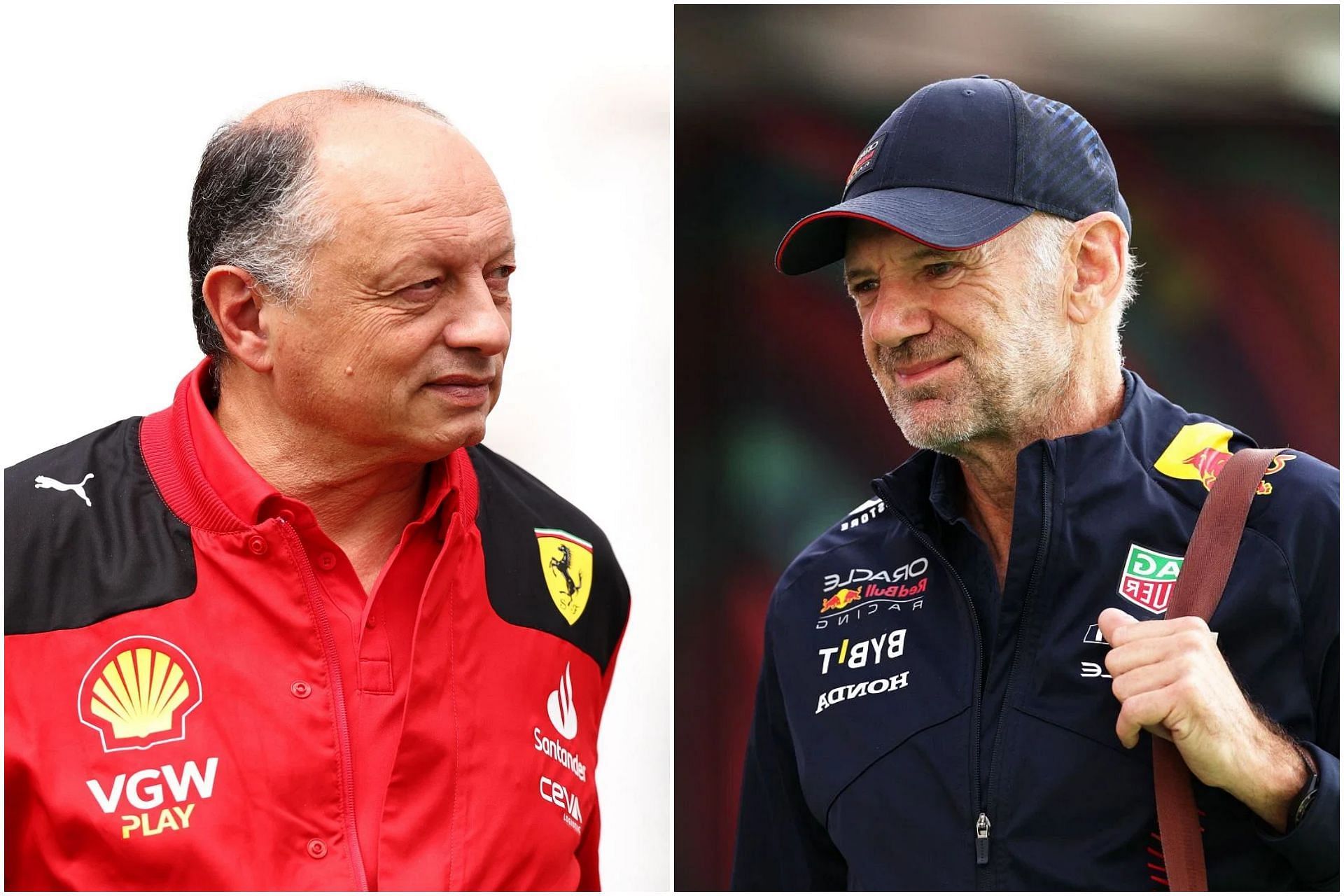 Frederic Vasseur (L) and Adrian Newey (R) (Collage via Sportskeeda)