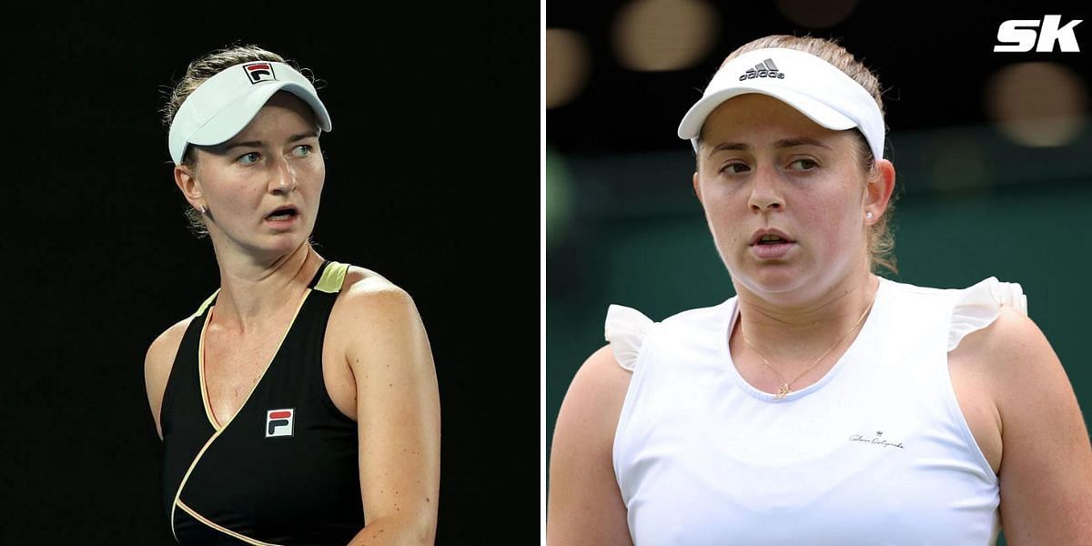 Barbora Krejcikova (L) Jelena Ostapenko (R)