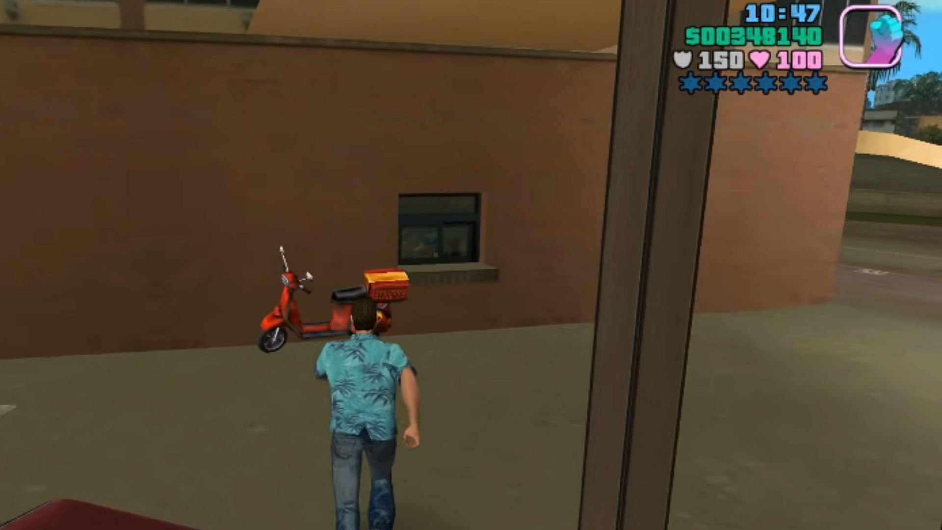 Getting on this scooter starts the Pizza Boy missions in the game (Image via YouTube/GTA Series Videos)