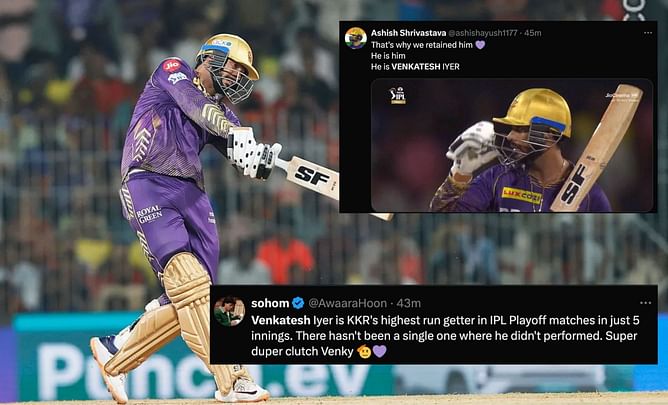 "Venkatesh Iyer is a different beast in IPL 2024 playoffs" - Fans praise KKR all-rounder for his match-winning knock in IPL 2024 final