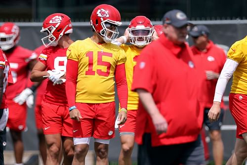 Patrick Mahomes during Kansas City Chiefs OTA Offseason Workouts