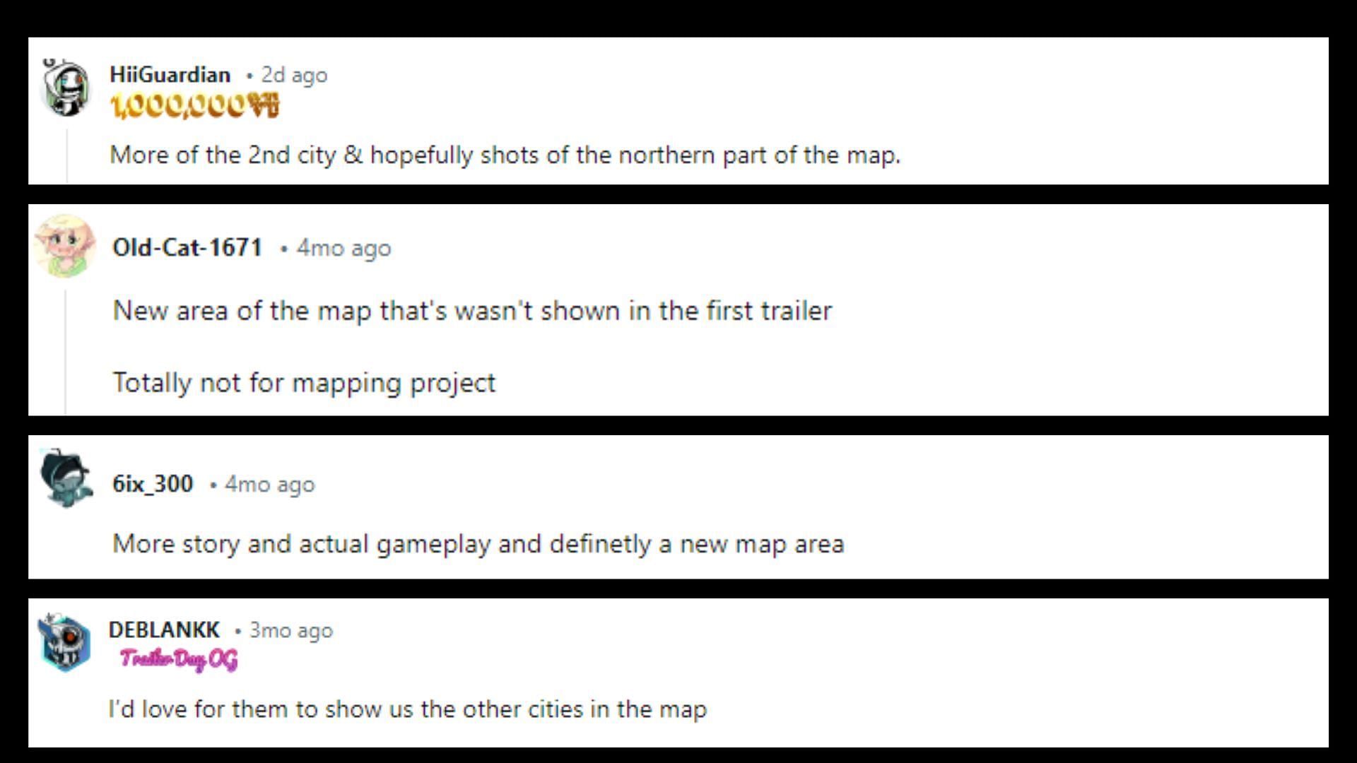 Things fans want in the next GTA 6 trailer 3/5 (Images via Reddit)