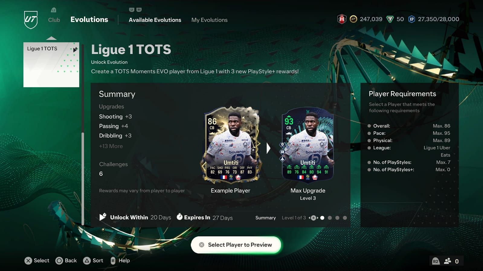 Umtiti can be upgraded (Image via EA Sports)