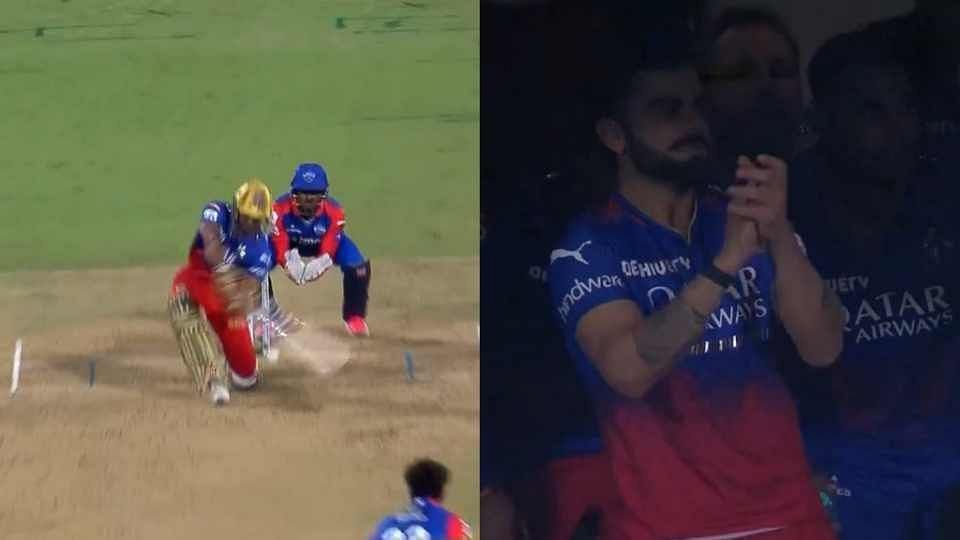 [Watch] Virat Kohli stands up and claps for Mahipal Lomror after his 6 against Kuldeep Yadav in RCB vs DC match