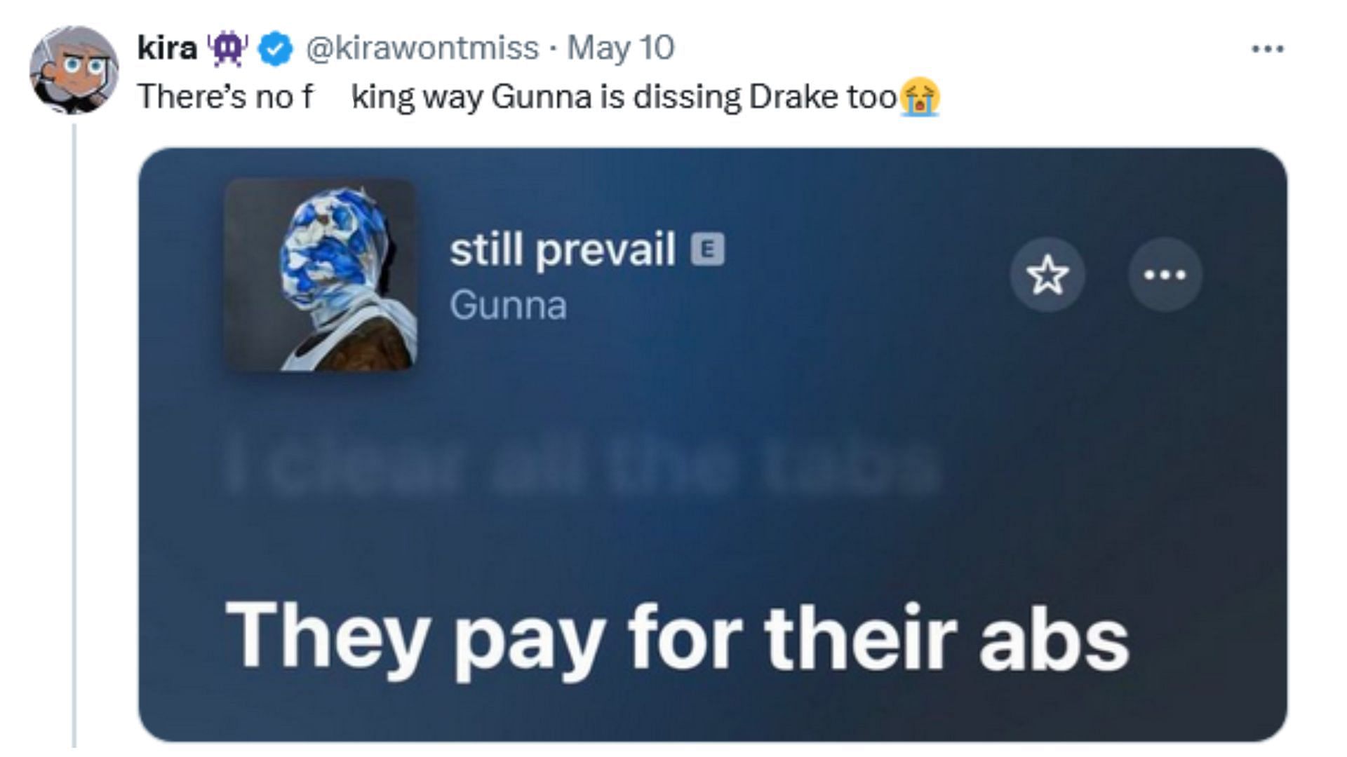 Gunna seemingly dissed Drake (Image via X/@kirawontmiss)