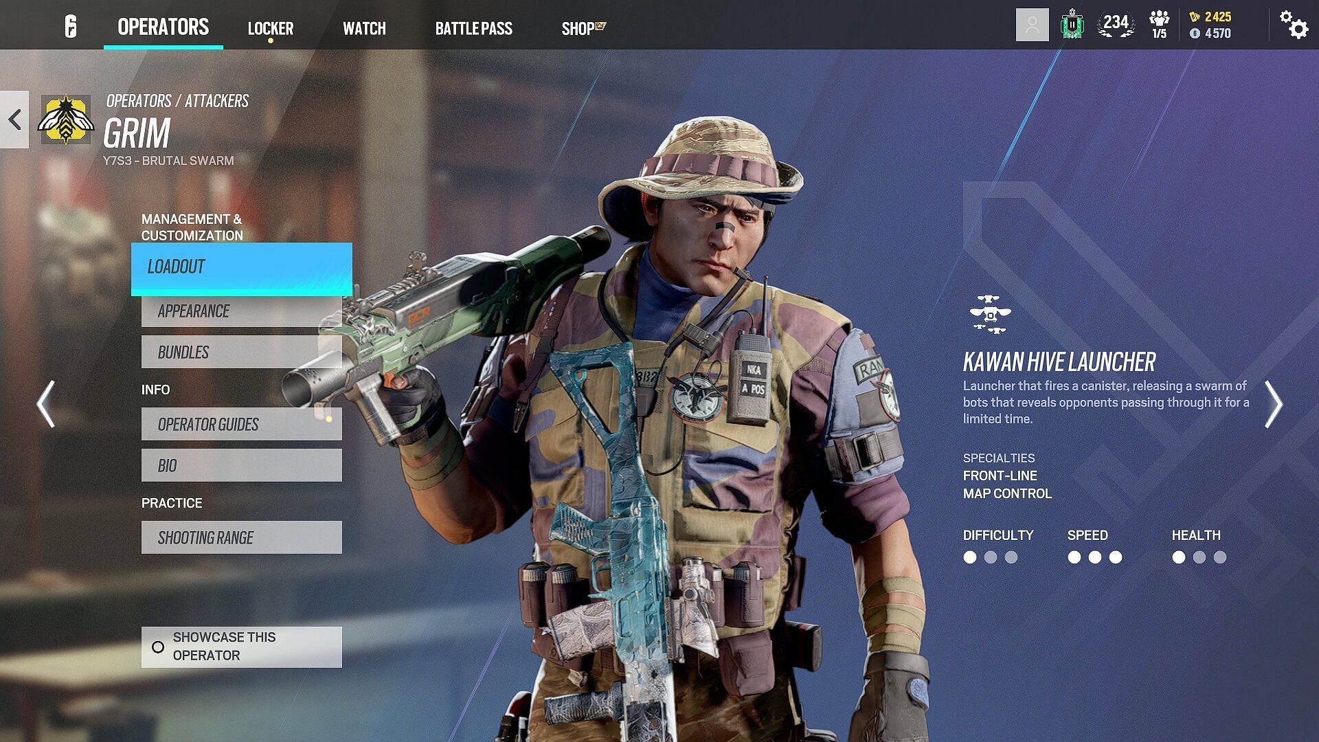 Grim&#039;s whole kit allows him to stand out as one of the best support operators for Skyscraper (Image via Ubisoft)
