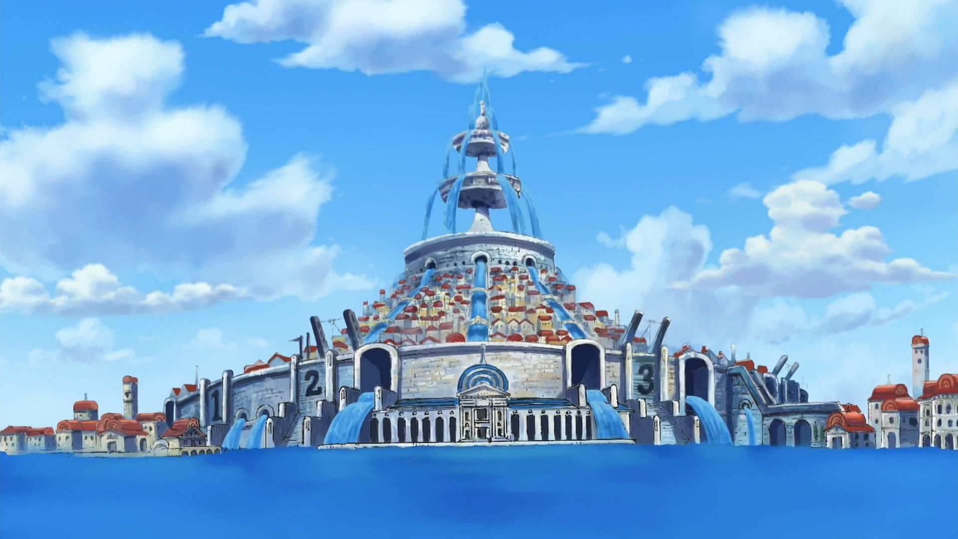 Paulie&#039;s concern for Water 7 is understandable given the city&#039;s aquatic nature (Image via Toei Animation)