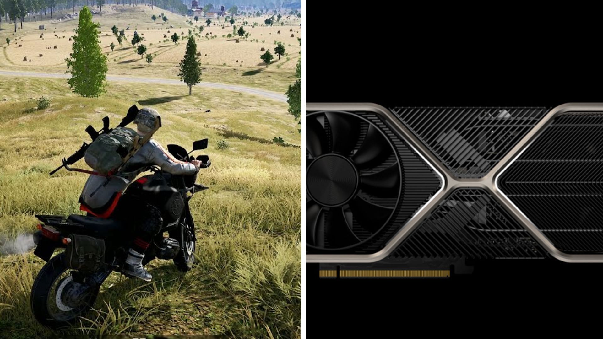 The Nvidia RTX 3080 and 3080 Ti can play PUBG PC at high framerates (Image via Nvidia and Krafton)