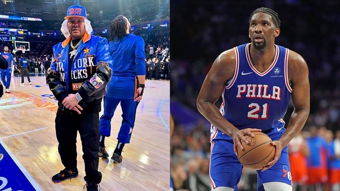 Watch: Knicks superfan Fat Joe roasts Joel Embiid following their pre-game encounter at Madison Square Garden