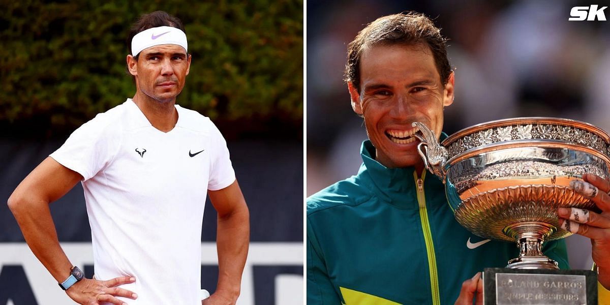 Rafael Nadal with the French Open trophy