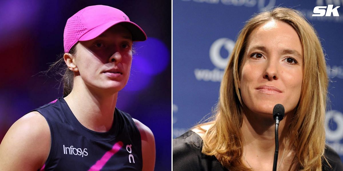 Iga Swiatek (L) Justine Henin (R)