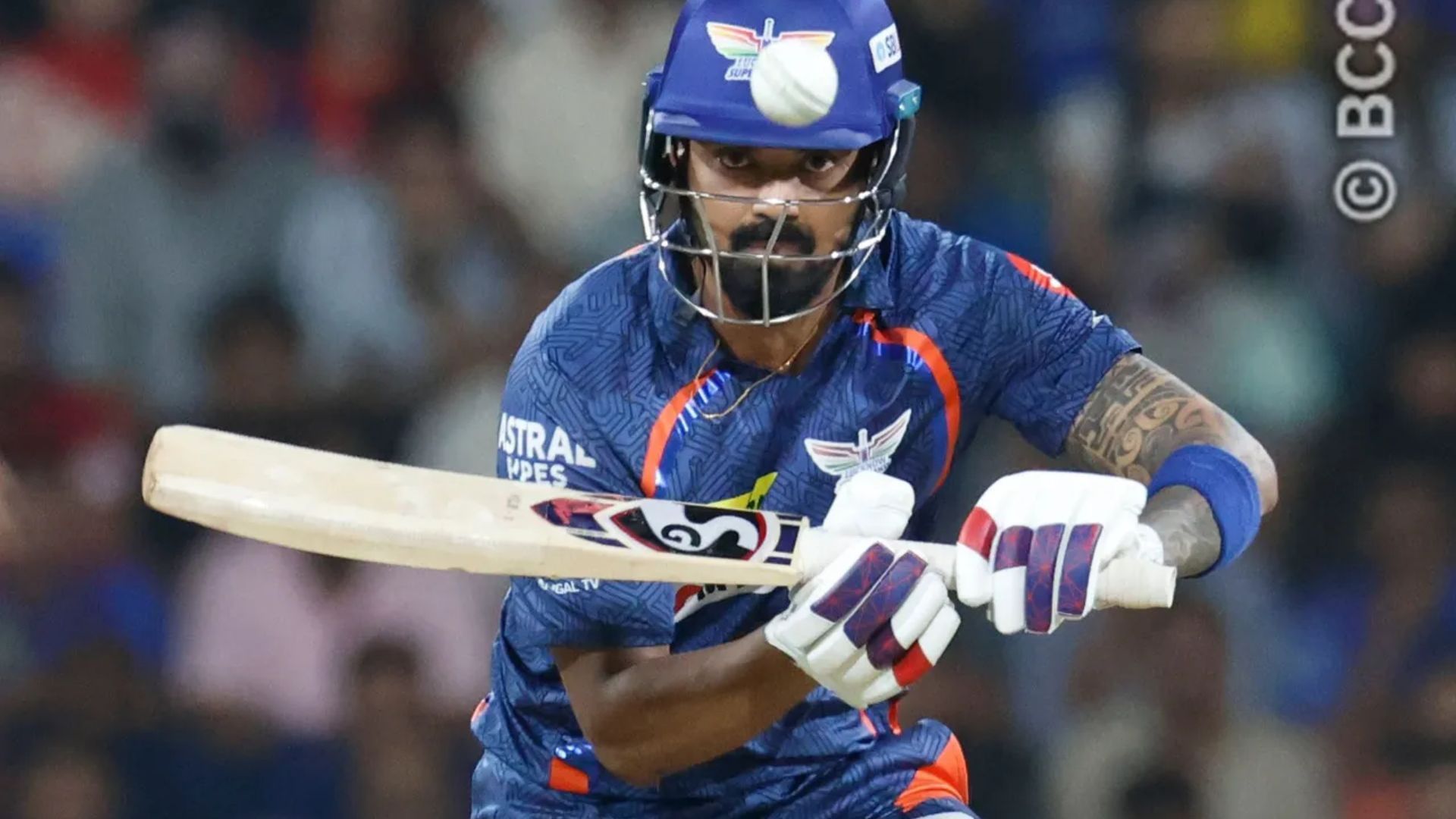 KL Rahul in action against MI in IPL 2024 at the Ekana Stadium, Lucknow