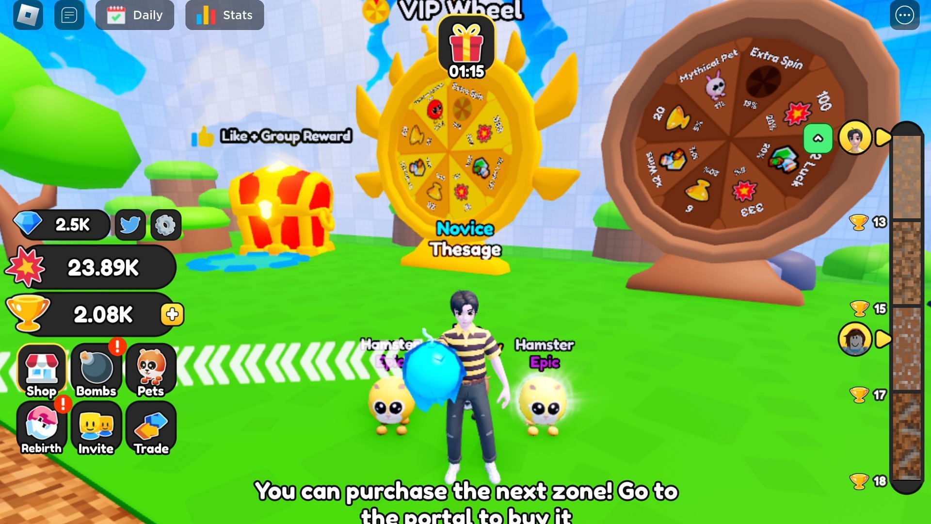 Start playing with pets (Image via Roblox)