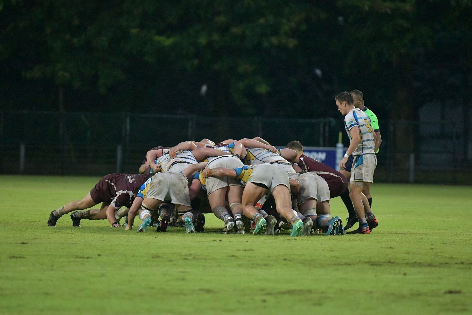 A picture from the Asia Rugby Men&#039;s Division 1 match between Kazakhstan and Qatar (Image Credits: X/Asia Rugby)