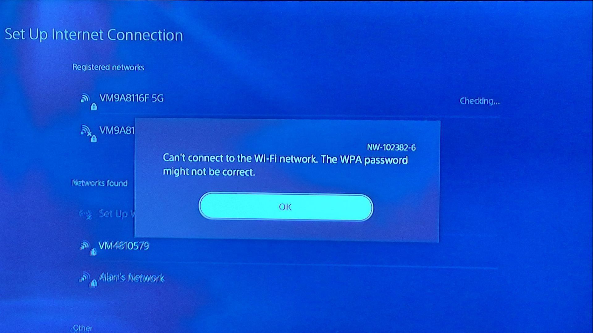 PS5 cannot connect to WiFi network