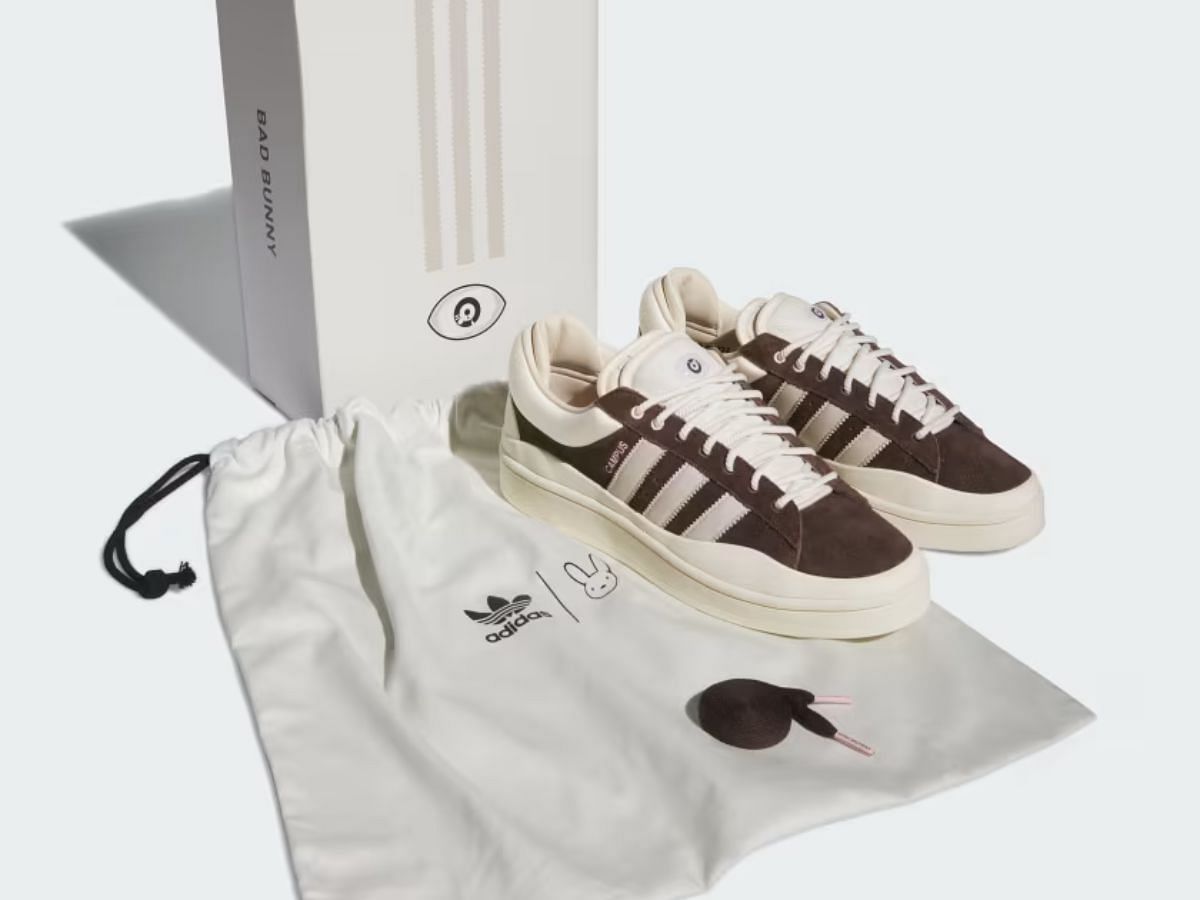 Bad Bunny x Adidas Campus &ldquo;Deep Brown&rdquo; sneakers (Image via Adidas)