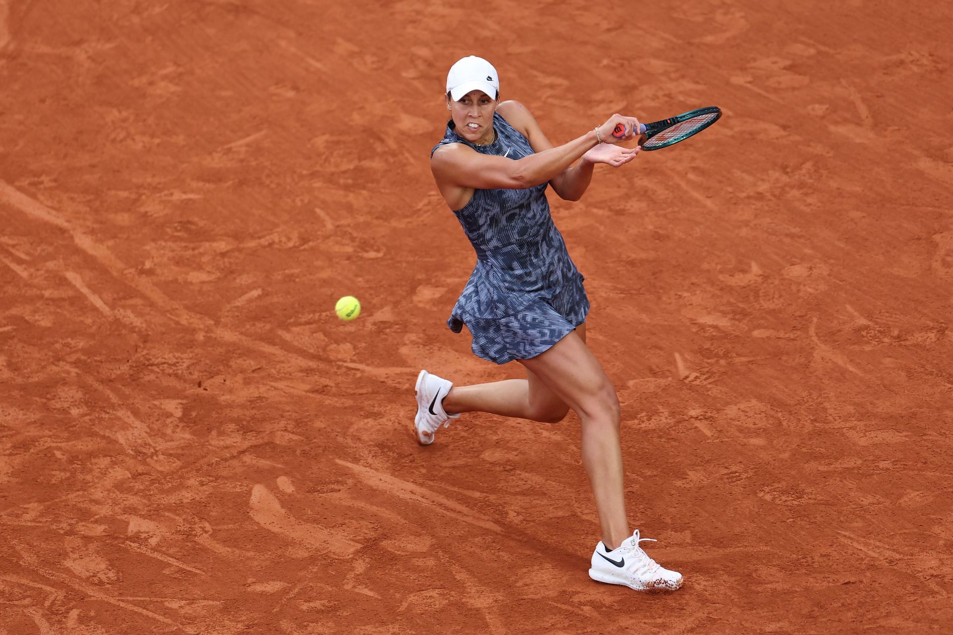 Madison Keys in action at the 2024 French Open. Photo: Getty