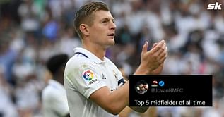 "Top 5 midfielder of all time", "That's insane" - Real Madrid fans react as incredible Toni Kroos passing stat comes to light