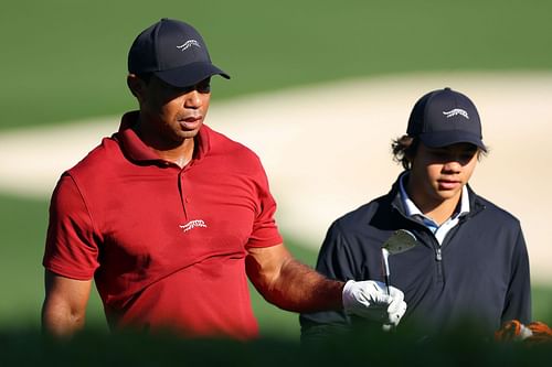 Tiger Woods and Charlie Woods at the Masters