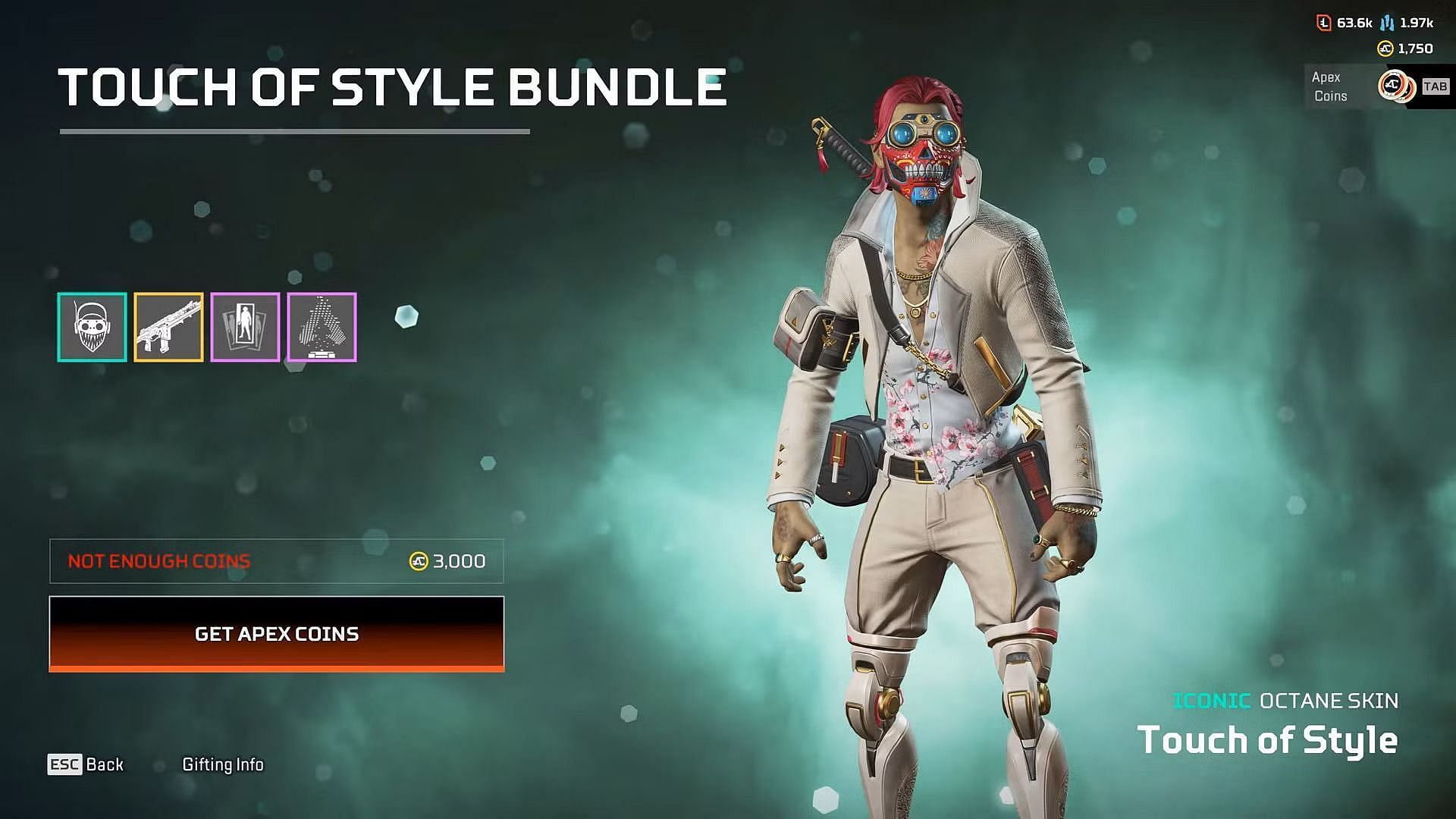 Touch Of Style Octane skin in Apex Legends (Image via EA)