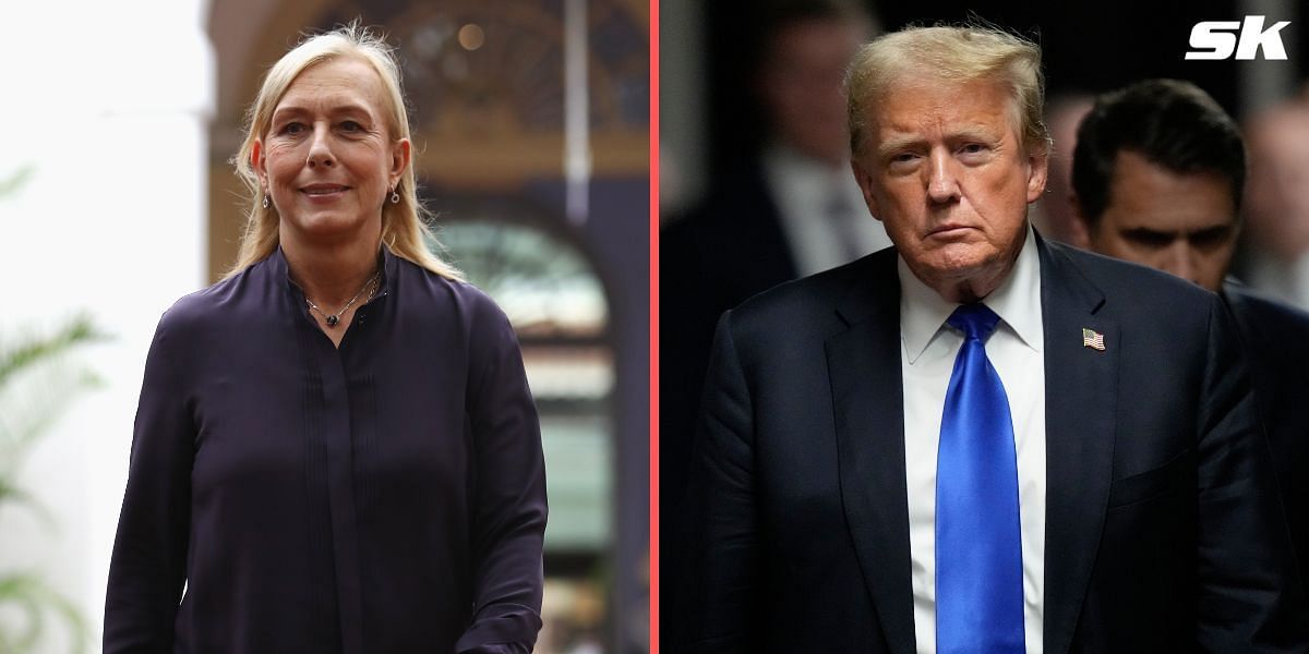 Martina Navratilova (L), Donald Trump (Source: Getty)