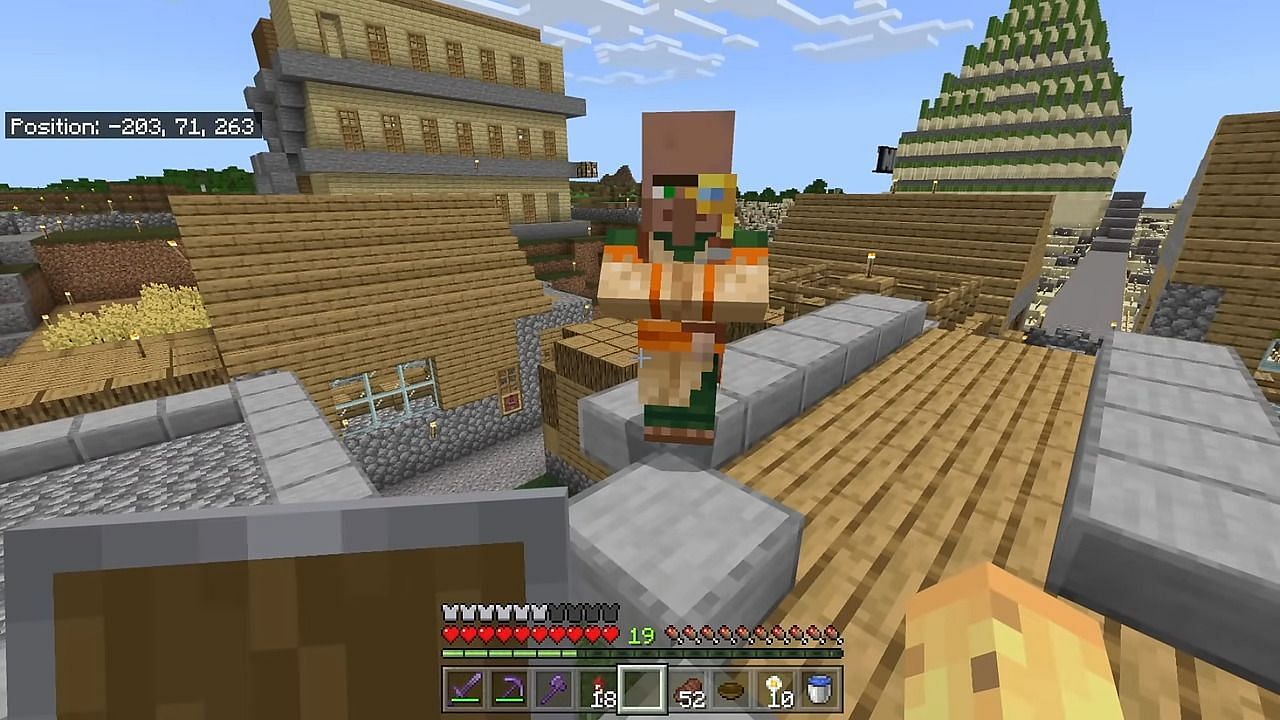 Villager trading gives Minecraft fans access to powerful gear early on (Image via Ibxtoycat/YouTube)