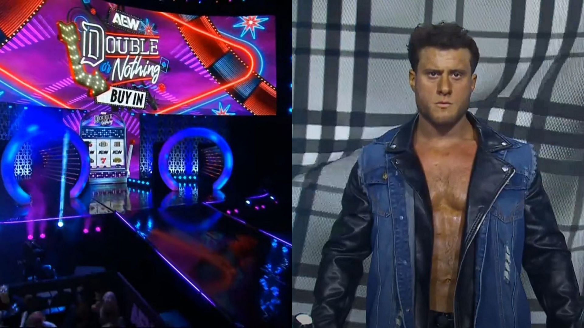 MJF made his AEW returning earlier tonight at Double or Nothing [Photo courtesy of Triller TV