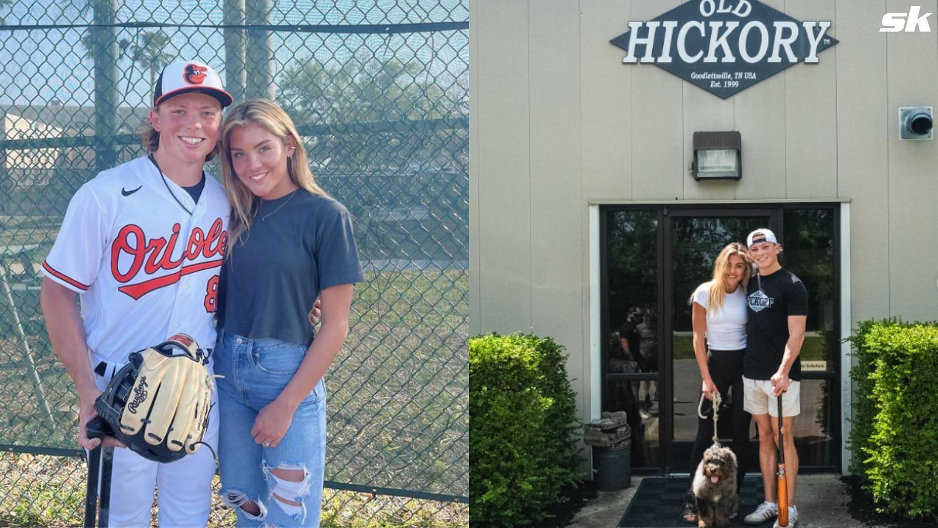 Jackson Holliday &amp; wife Chloe visit to Old Hickory Bat Co.
