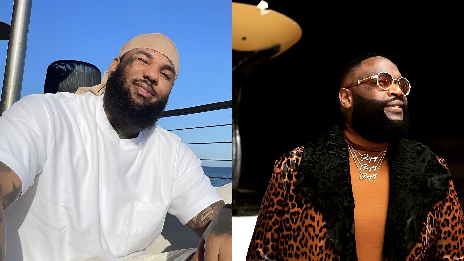 The Game drops his scathing Rick Ross diss track. (Image via Facebook/The Game, Instagram/@richbyrickross)