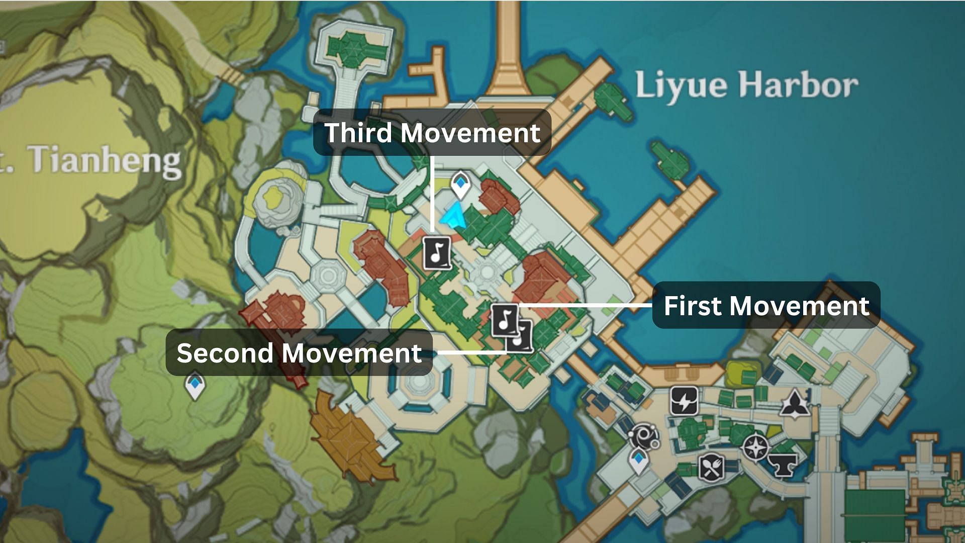 Locations of event NPCs (Image via HoYoverse)