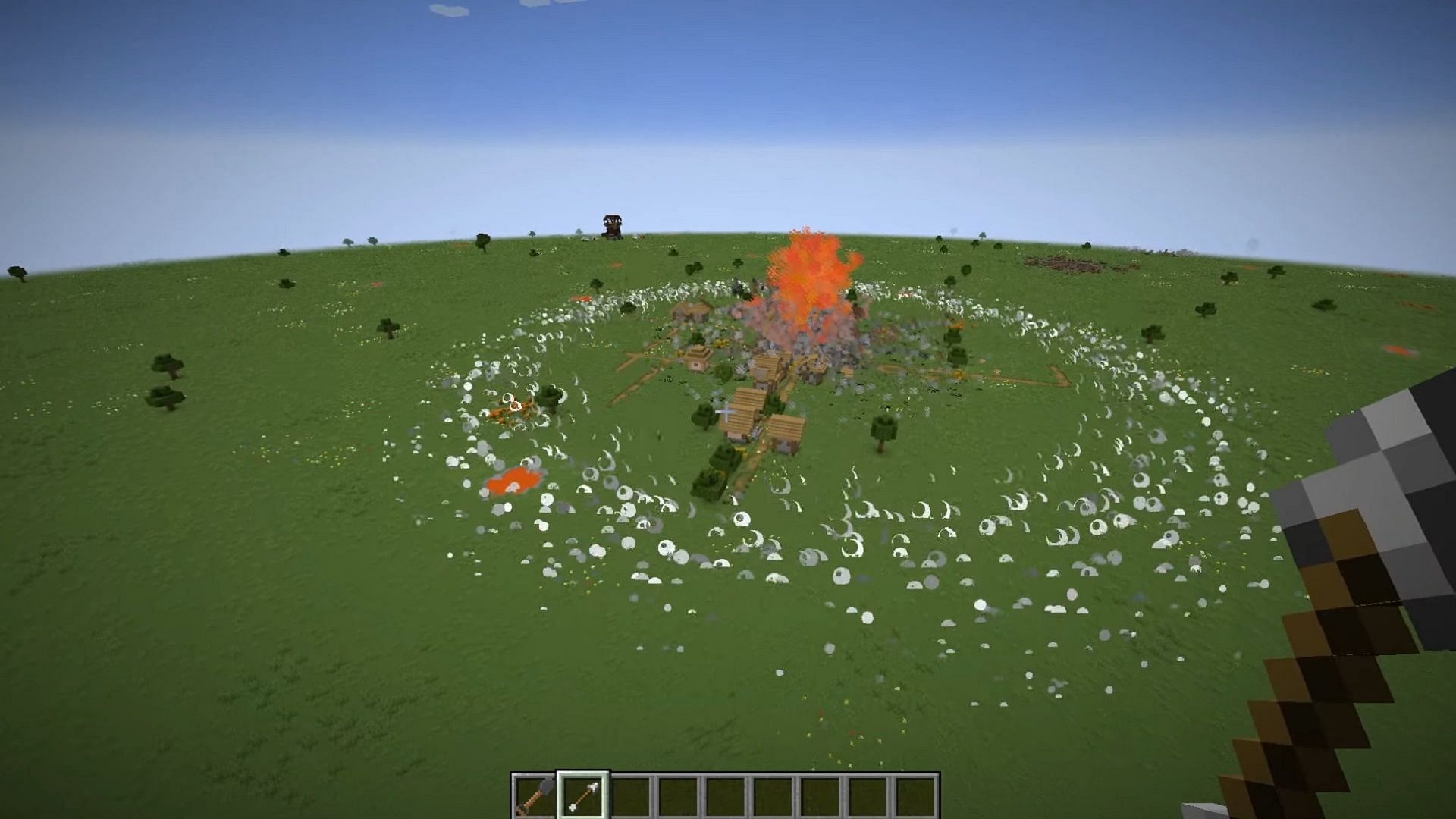 Minecraft player creates realistic explosions with shockwaves and loud sounds 