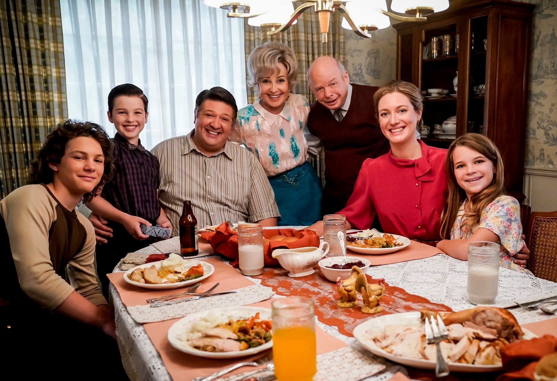 George Cooper as seen posing with his entire family from Young Sheldon (Image Via Facebook/@Young Sheldon)