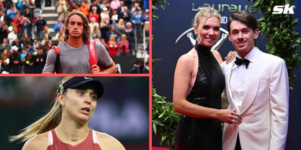 Alex de Minaur supports Katie Boulter, Stefanos Tsitsipas not present at the match (Source: GETTY)