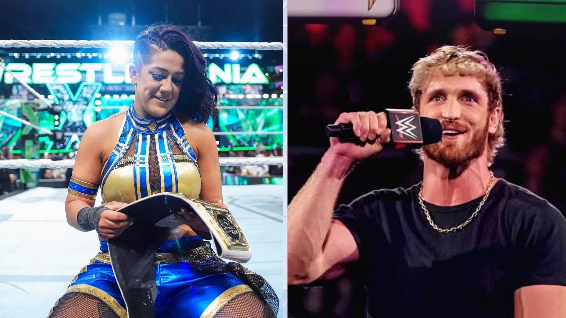 Bayley steals something from Logan Paul