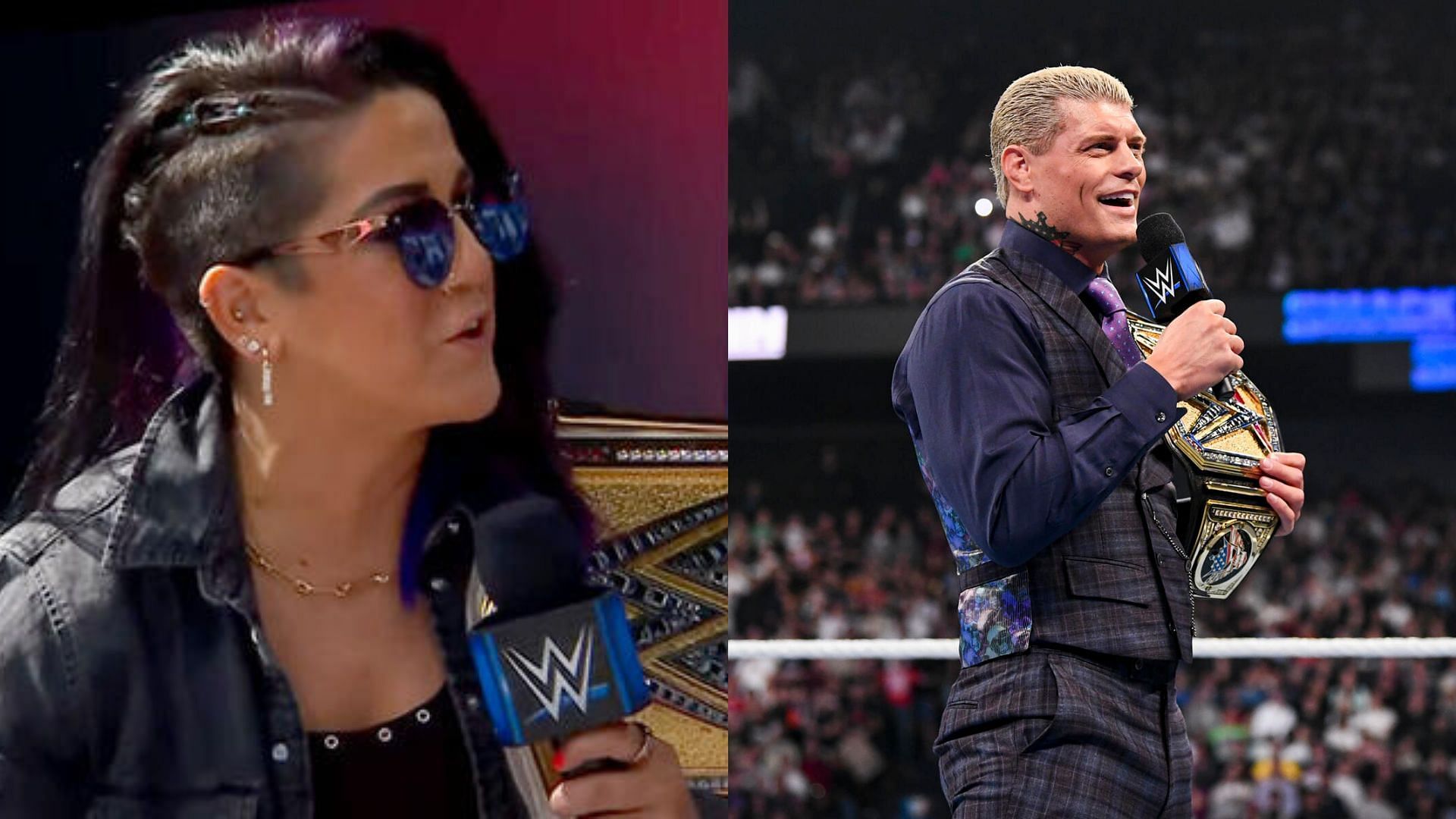 Bayley (left) and Cody Rhodes (right)