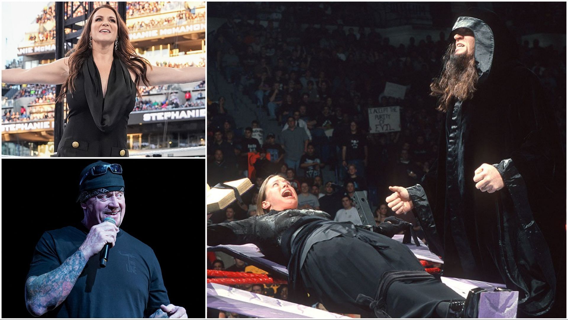 Stephanie McMahon at WrestleMania XL, The Undertaker at his one-man show, Taker and Stephanie on WWE RAW