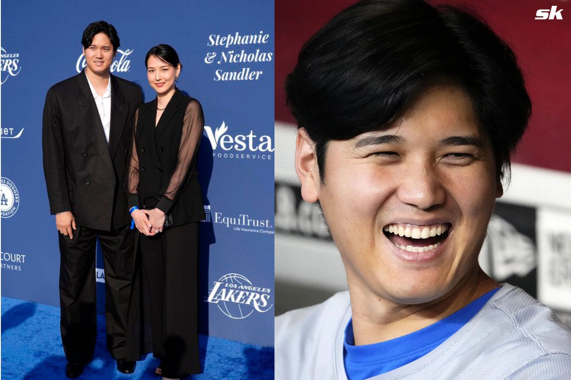 Shohei Ohtani and Mamiko Tanaka share frame with Ed Sheeran