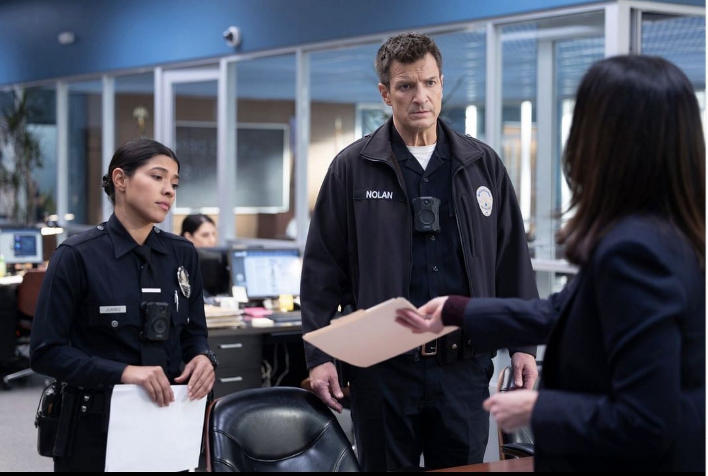 A still from the sixth installment of The Rookie. (Image via Hulu)