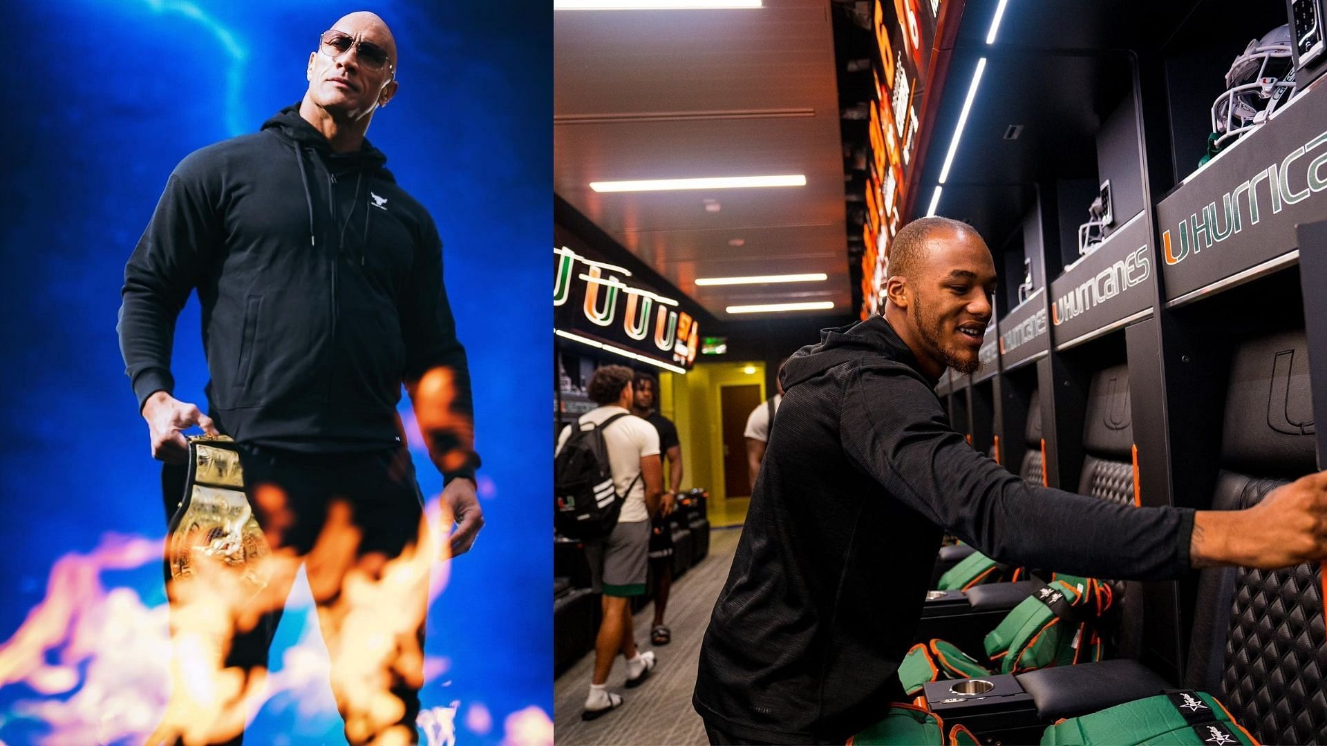 Dwayne &quot;The Rock&quot; Johnson is honored in the name of the Miami Hurricanes locker room