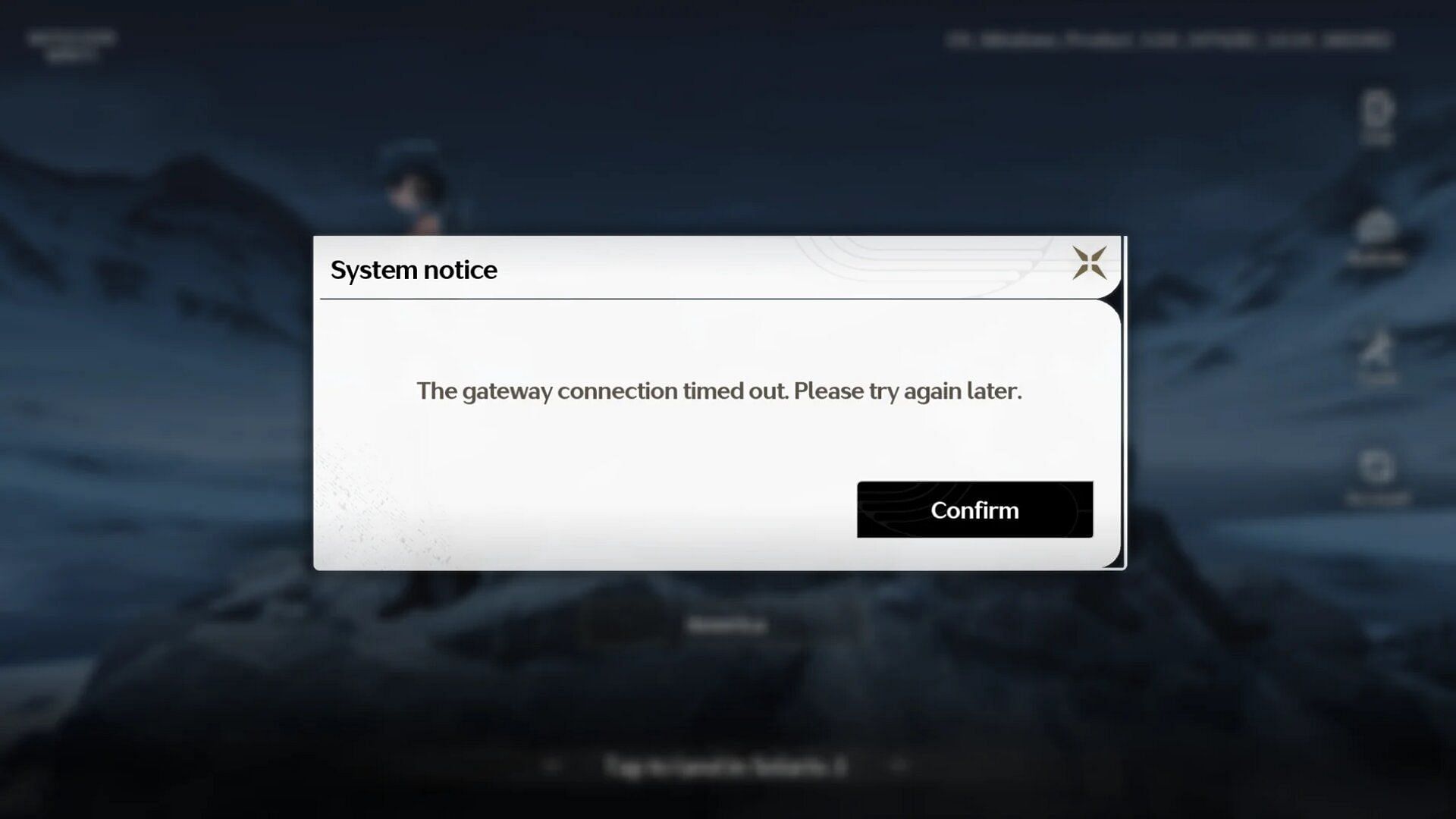 The Wuthering Waves gateway connection timeout error (Image via Kuro Games || Reddit)