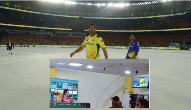 [Watch] Pat Cummins glued to MS Dhoni's batting highlights on TV during press conference ahead of IPL 2024