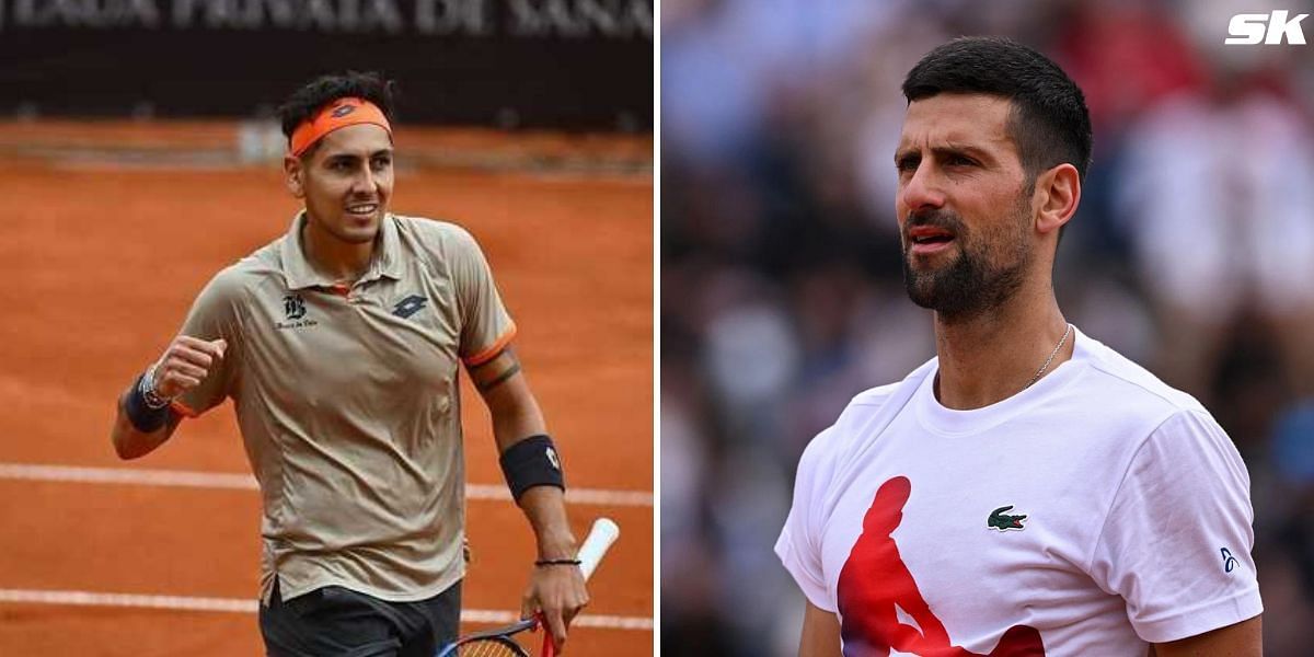 Alejandro Tabilo (L) Novak Djokovic (R)