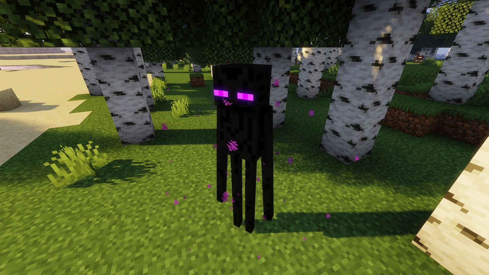 Endermen are truly lethal when angry due to their high damage and ability to teleport (Image via Mojang)