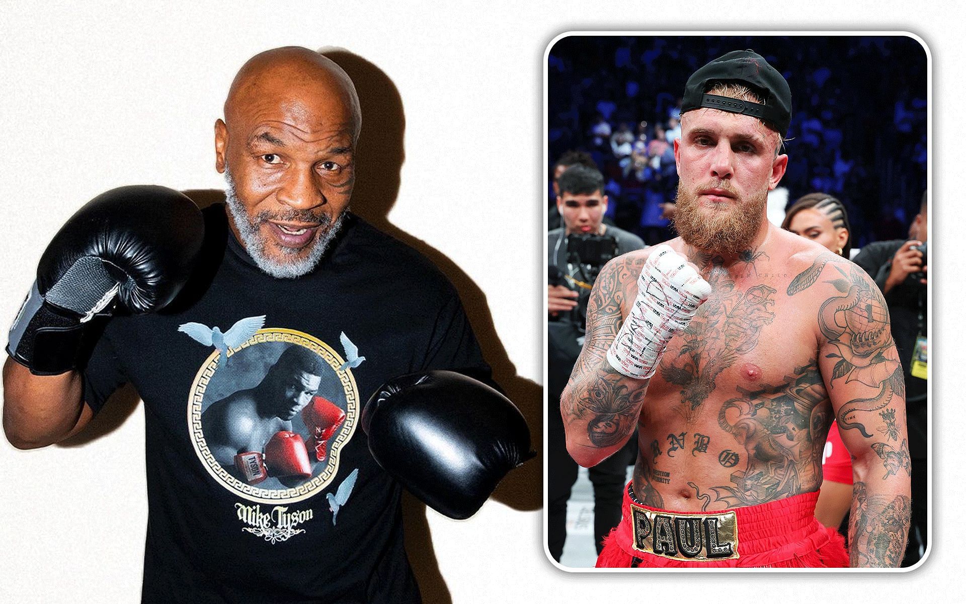 Deontay Wilder shows concern for Mike Tyson (left) ahead of his fight against Jake Paul (right) [Images courtesy: @miketyson on Instagram and Getty]