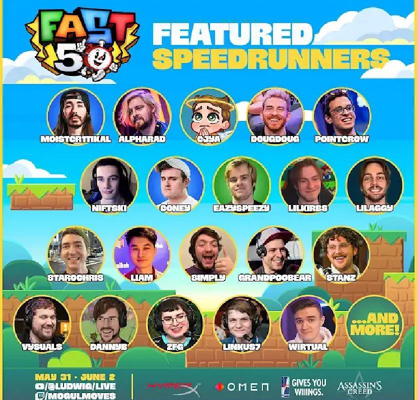The poster of the confirmed participants (Image via Ludwig/YouTube)