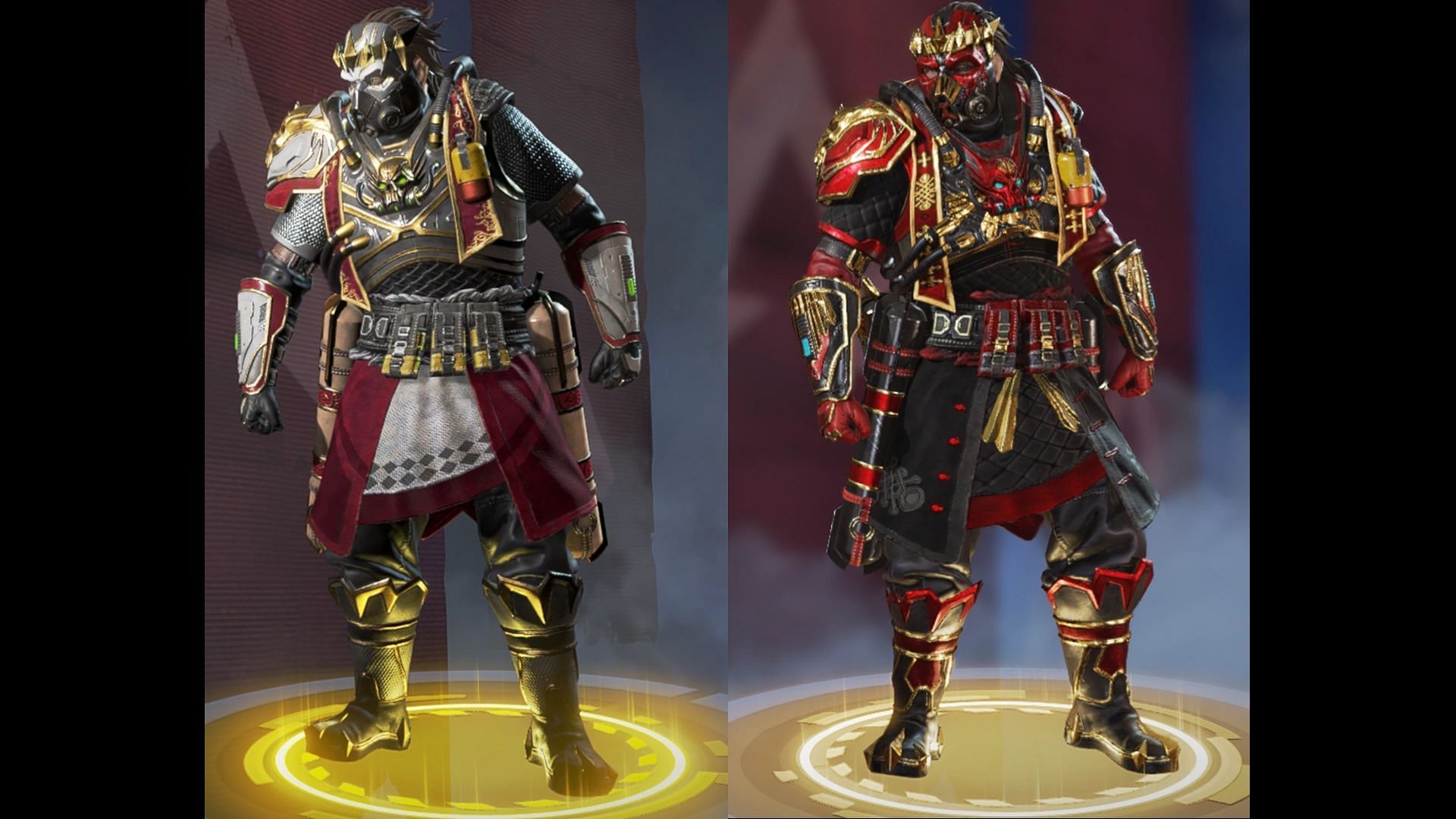 Prince of Darkness and Mad King Caustic skins in Apex Legends (Image via Electronic Arts)