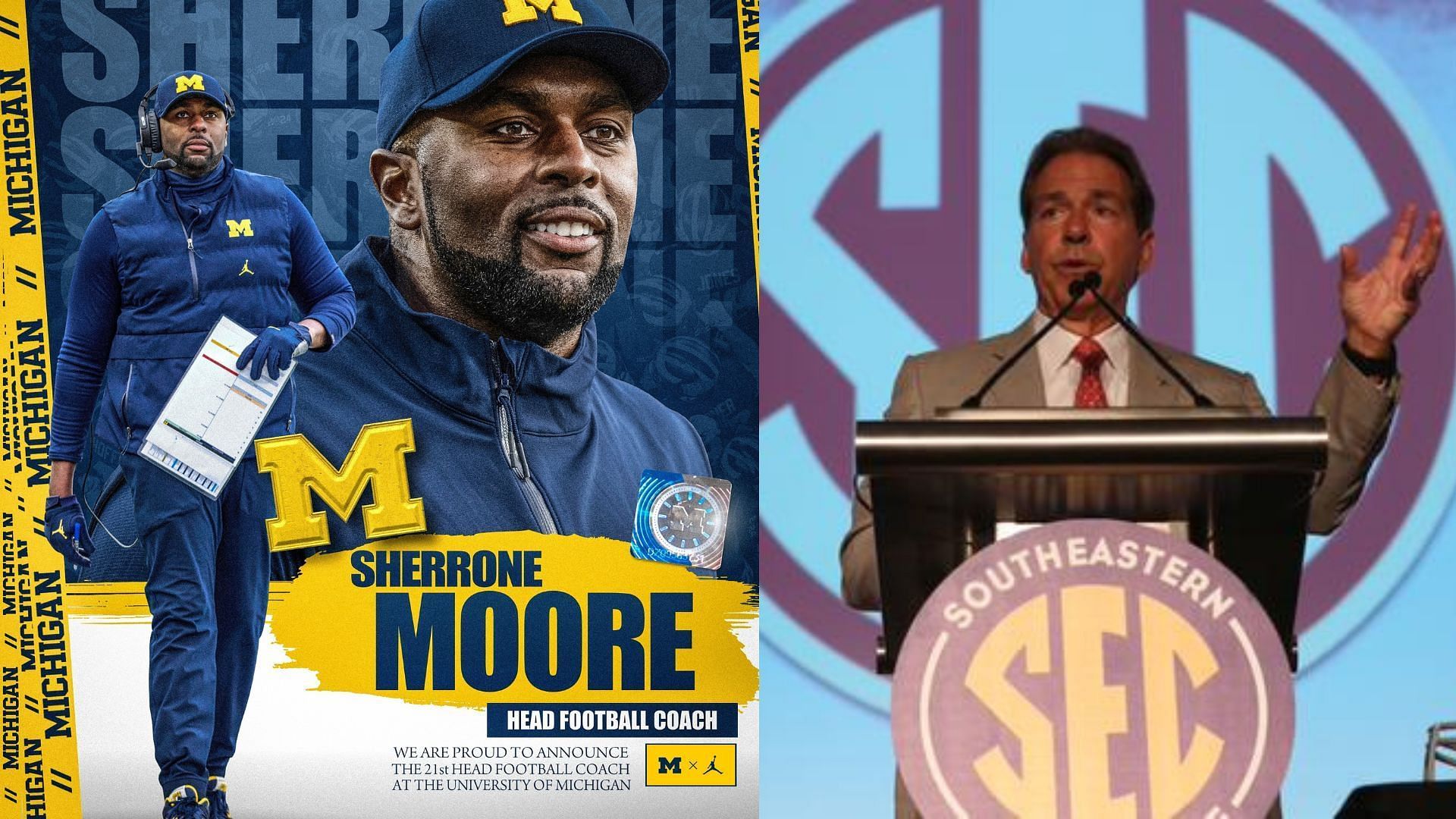 Sherrone Moore has responded to praise from Nick Saban 